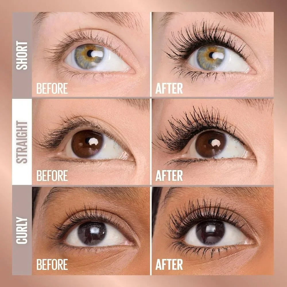 Maybelline Lash Sensational Body Washable Mascara 24HR Blackest Black 0.24 Count